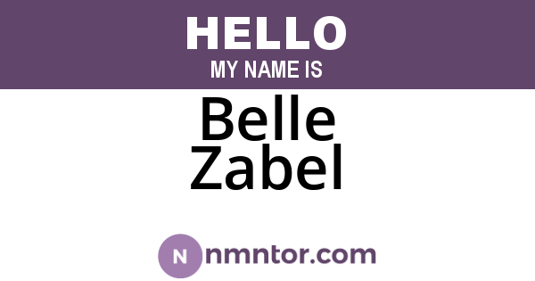 Belle Zabel