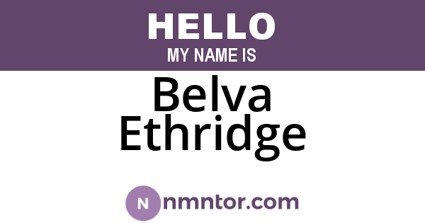 Belva Ethridge