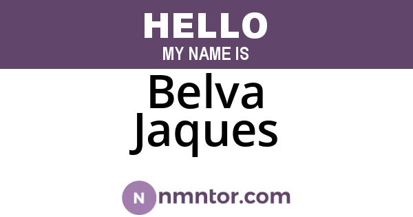 Belva Jaques