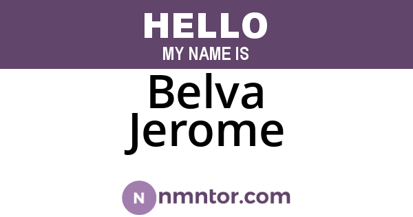 Belva Jerome
