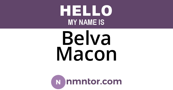 Belva Macon