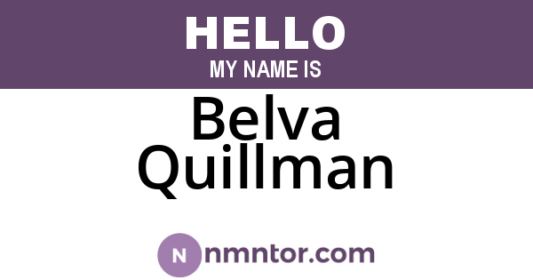 Belva Quillman