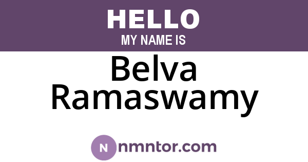 Belva Ramaswamy