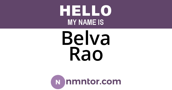 Belva Rao