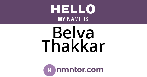 Belva Thakkar