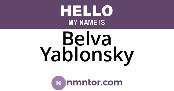 Belva Yablonsky