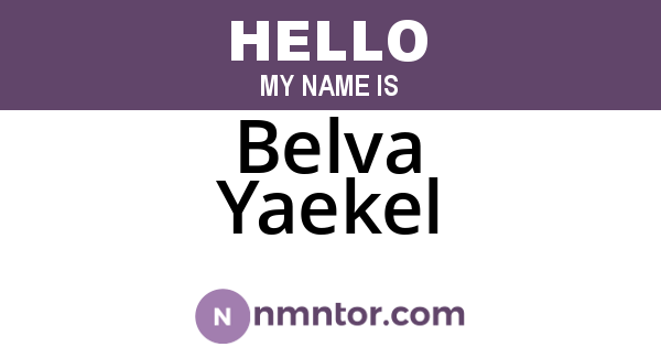 Belva Yaekel