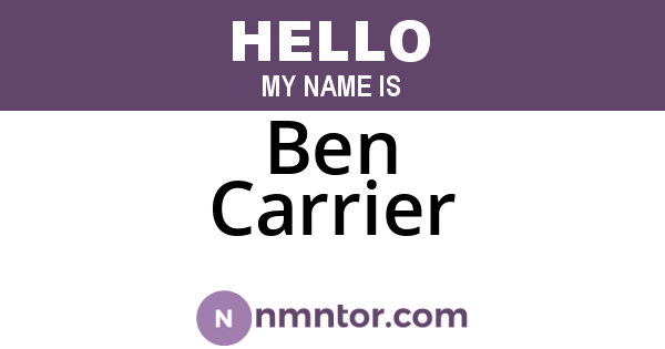 Ben Carrier