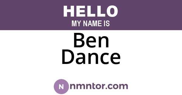 Ben Dance