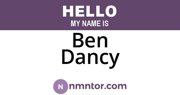 Ben Dancy