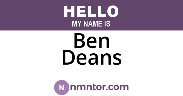 Ben Deans