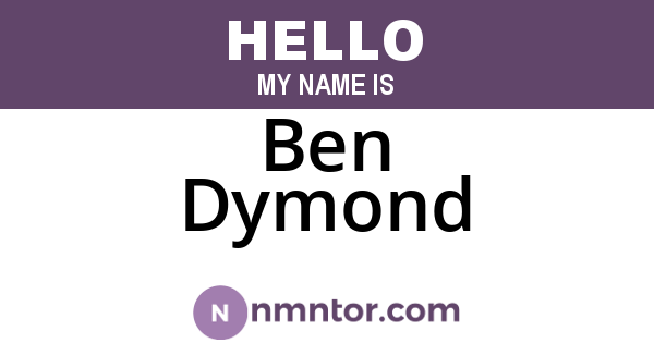 Ben Dymond