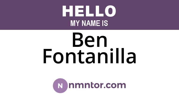 Ben Fontanilla
