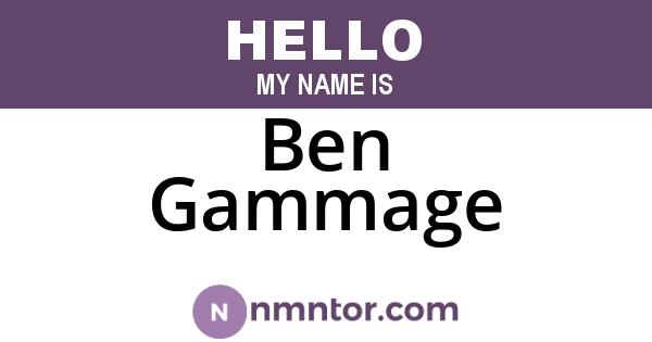 Ben Gammage