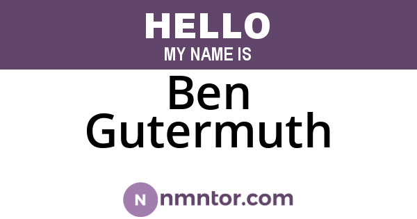 Ben Gutermuth