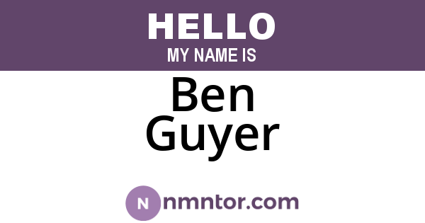 Ben Guyer