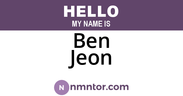 Ben Jeon
