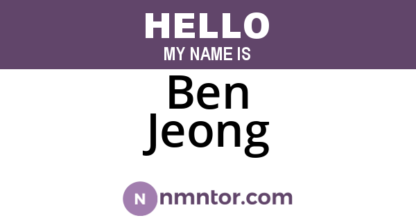 Ben Jeong