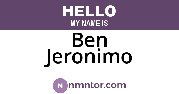 Ben Jeronimo