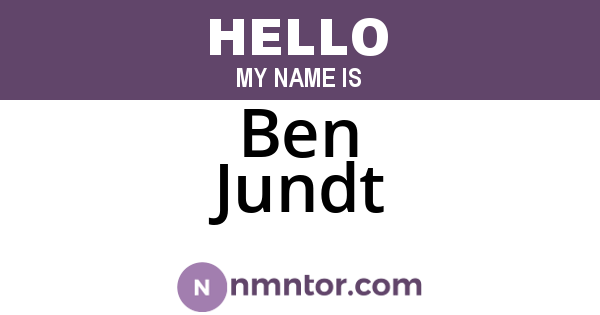 Ben Jundt