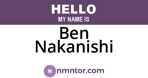 Ben Nakanishi