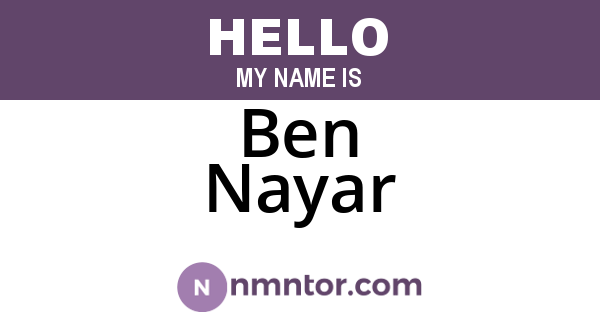 Ben Nayar