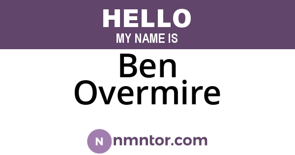 Ben Overmire