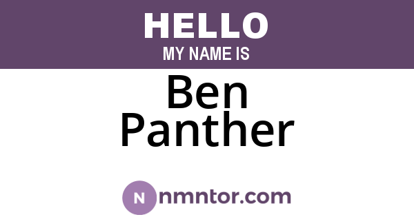 Ben Panther