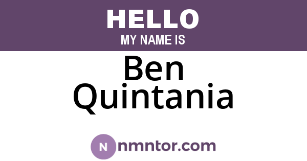 Ben Quintania