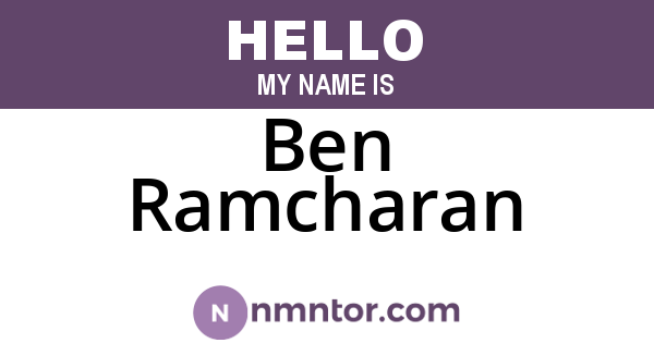 Ben Ramcharan