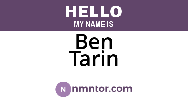 Ben Tarin