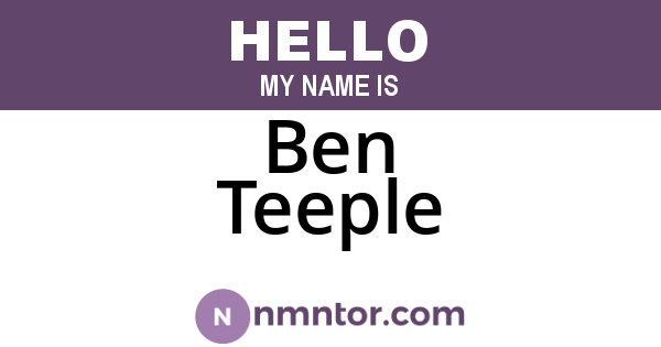 Ben Teeple