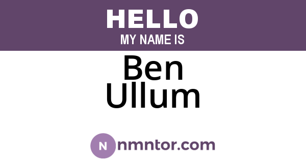 Ben Ullum