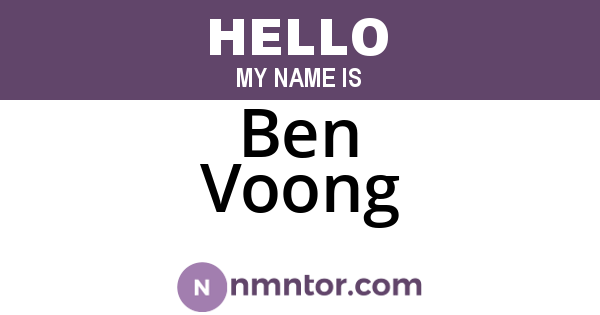 Ben Voong