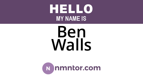 Ben Walls