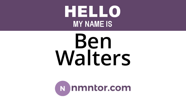 Ben Walters