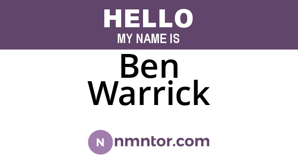 Ben Warrick