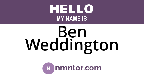 Ben Weddington