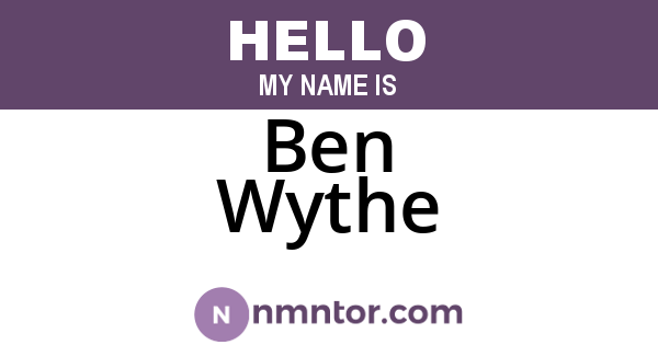 Ben Wythe