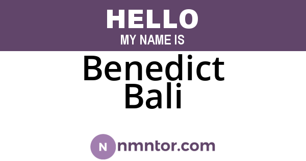 Benedict Bali