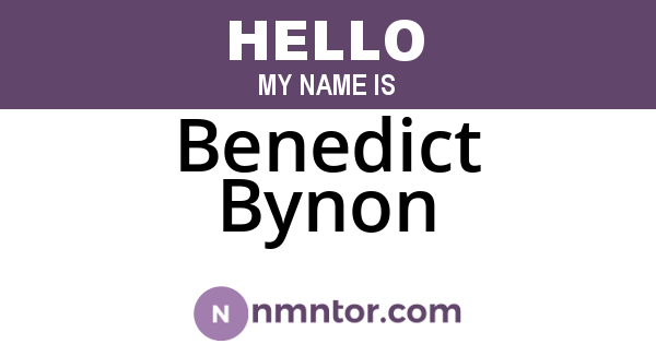 Benedict Bynon