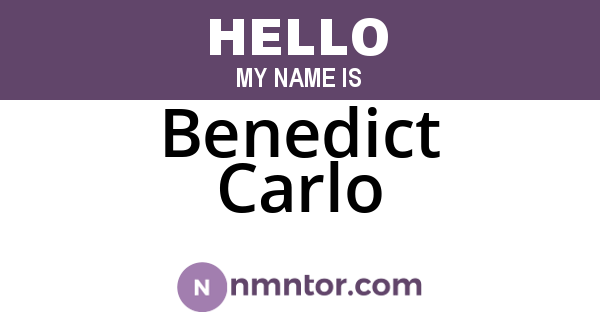 Benedict Carlo