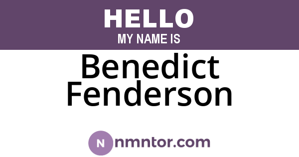 Benedict Fenderson