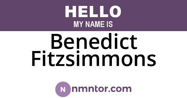 Benedict Fitzsimmons