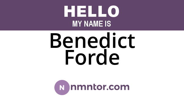 Benedict Forde