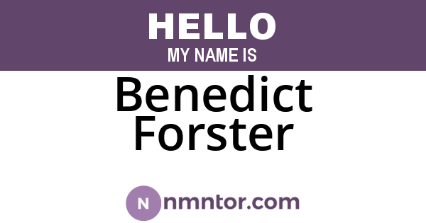 Benedict Forster