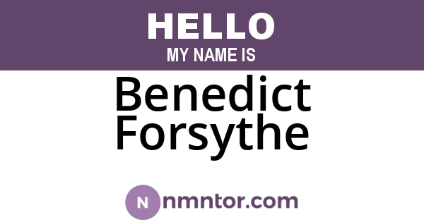 Benedict Forsythe
