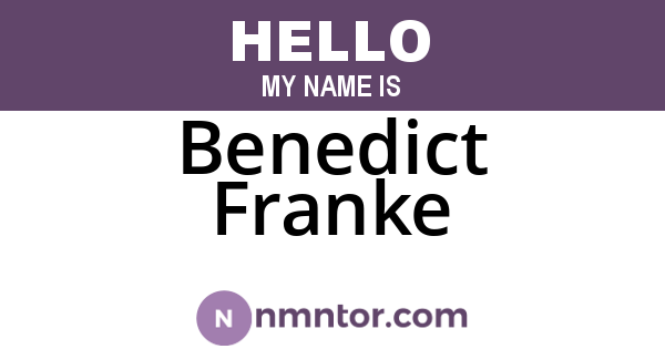 Benedict Franke