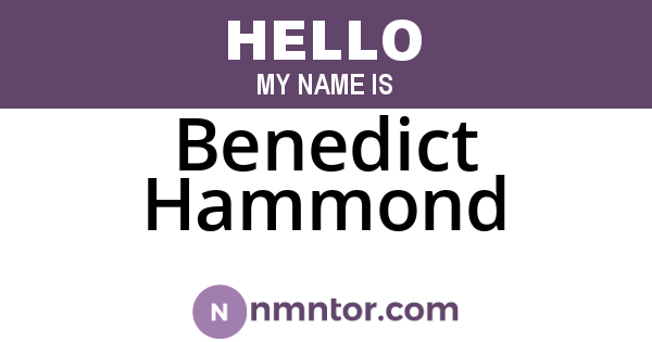 Benedict Hammond