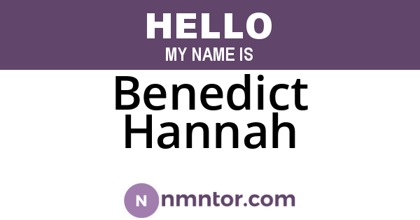 Benedict Hannah